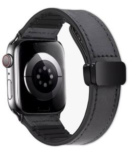 Ultra Smart <b>Watch</b> Strap with Magnetic Buckle Breathable Leather Band for Apple Stainless Steel Material - Product Image 2