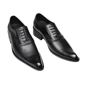 Zapatos de vestir de tacón alto con punta en pico, estilo moderno, zapatos de boda para el novio, zapatos de vestir y Oxford de cuero para hombre a la moda. - Product Image 1