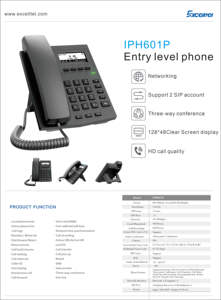 โทรศัพท์ IP IPH601ราคาถูกดั้งเดิมสำหรับสำนักงาน PBX ประเภทสินค้า - Product Image 6