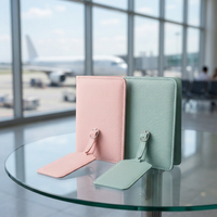 Portefeuille de voyage en cuir PU avec logo personnalisé et ensemble d'étiquettes de bagage – Vente en gros directe usine OEM