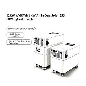 ระบบโซลาร์เซลล์ออลอินวัน 12KWh 6KWh 6KW พร้อมอินเวอร์เตอร์ไฮบริด 6KW PV แบตเตอรี่ LiFePO4 51.2V 119Ah 8000 รอบการใช้งาน ระบบ Plug and Play เครื่องกำเนิดพลังงานแสงอาทิตย์ - Product Image 1