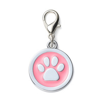 Pendentif d'identification pour animaux de compagnie en alliage de zinc émaillé rond, gravé au laser, anti-perte, pour collier de chien ou de chat