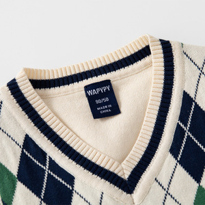Gilet tricoté pour enfants automne-hiver 2025 – Nouveauté <span class=keywords><strong>pull</strong></span> col en V pour garçons – Gilet tricoté tendance pour enfants - Product Image 5