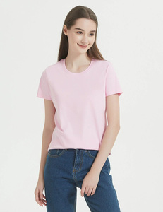 Camiseta de Mujer 100% Algodón Mercerizado, 170 Gramos, Cuello Redondo, Manga Corta, Tacto Fresco, Camisetas de Verano para Mujer en Colores Sólidos - Product Image 6