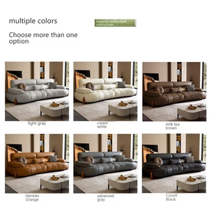 Divano Componibile Moderno in Pelle Convertibile a 3 Posti per Soggiorno, Imbottitura in Spugna, Uso Alberghiero, Struttura in Legno - Product Image 5