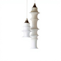 Lustre LED industriel en forme de canne à pêche en tissu de soie, style post-moderne minimaliste nordique, pour villa, salon, escalier, café, salon de thé