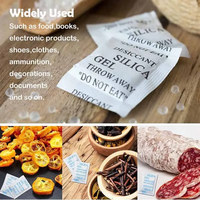 OEM 40%-50%G/G GMP FDA Gel de silice déshydratant Humi Dri sans danger 0,5g 1g 2g 5g Gel de silice de qualité alimentaire pour le stockage des aliments