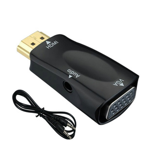 Convertidor HDMI a VGA con salida de audio, adaptador de plástico para conexión de pantalla de monitor de computadora - Product Image 1