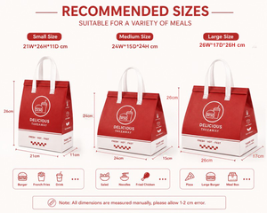 Sac isotherme pour la livraison de nourriture en restaurant, sac d'emballage à emporter avec logo personnalisé - Product Image 6