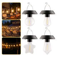 Lampe suspendue vintage à diode électroluminescente Edison solaire, corps en ABS+PET, étanche IP65, éclairage d'urgence pour jardin extérieur, camping