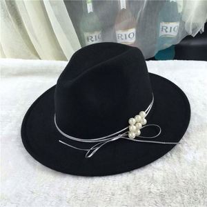 Chapeau Fedora en feutre à large bord en laine, personnalisable avec ruban, pour femmes et enfants, toutes saisons, avec logo – Vente en gros - Product Image 5