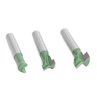 1 jeu/6 pièces Fraise à rainurer pour trous de suspension de cadres, queue de 6,35 mm (6 mm), pour machine de découpe, en acier au tungstène, pour le travail du bois