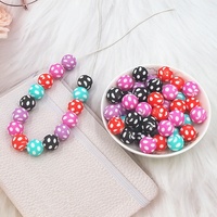 Promotion Perles de silicone imprimées 15 mm sans BPA pour chaîne de sucette de soin buccal nouveau-né DIY