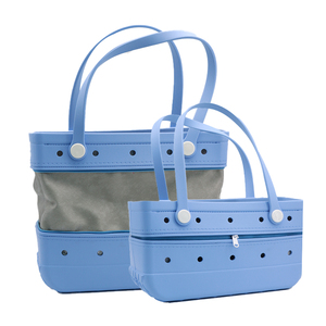 Wholesale summer best-selling foldable eva beach tote bag medium-sized portable waterproof large-capacity eva zipper tote bag - Product Image 2