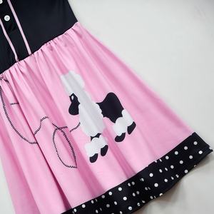 Robe Poodle Sock Hop des années 80 pour filles, tenue pour enfants des années 1950 avec écharpe et bandeau, dotée d'une jupe élégante - Product Image 5