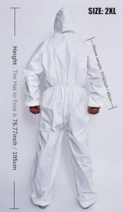 Combinaison <span class=keywords><strong>de</strong></span> sécurité industrielle jetable à capuche, combinaison <span class=keywords><strong>de</strong></span> <span class=keywords><strong>peinture</strong></span> blanche, combinaison <span class=keywords><strong>de</strong></span> protection chimique, combinaison anti-matières dangereuses - Product Image 6