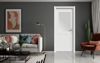 Porte intérieure moderne en bois blanc avec verre dépoli transparent, 3 panneaux, style Shaker, apprêtée blanche, taille personnalisable, pour hôpital