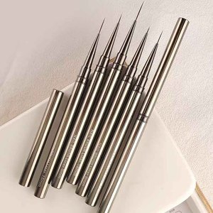 5pcs Japanese Nail Art Liner Brush <b>Set</b> Ultra Fine Oval Metal Handle <b>Crimped</b> Nylon Brushes for Gel Painting - Product Image 6