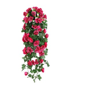 Fleurs artificielles murales Gardenia Rose 90cm en soie pour décoration de mariage et de maison - Product Image 5