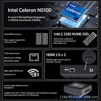 Mini Ordenador Core N5100, Host 5095 Transfronterizo NUC, RAM DDR4, Bajo Consumo de Energía, Portátil para el Hogar y la Oficina, Red 4K, Negocios