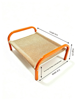 Luxuriöses Orangefarbenes Erhöhtes Katzenbett mit Sisal-Kratzfläche, Verschleißfestes Haustier-Sofa, Cama Para Gato, Lit Pour Chat, Kratzbrett, Katzenbett