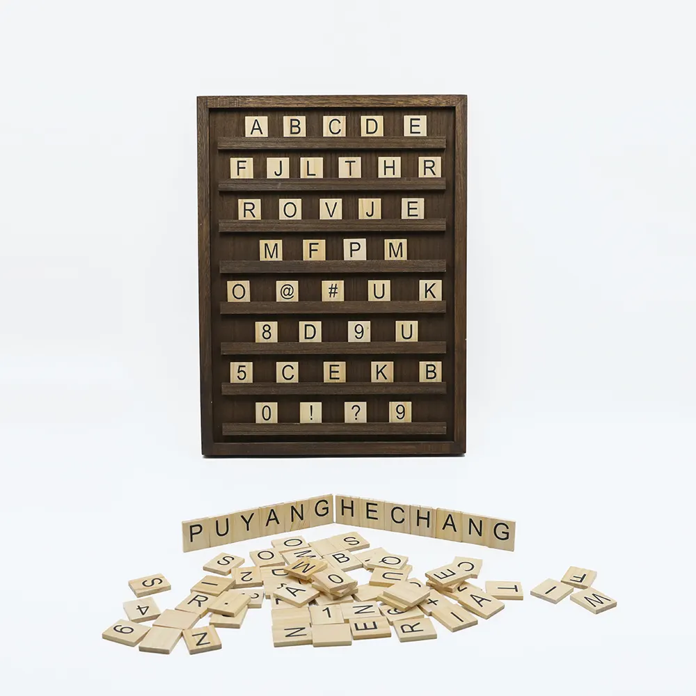 Panneau de Menu en bois OEM avec lettres majuscules, panneau de messages