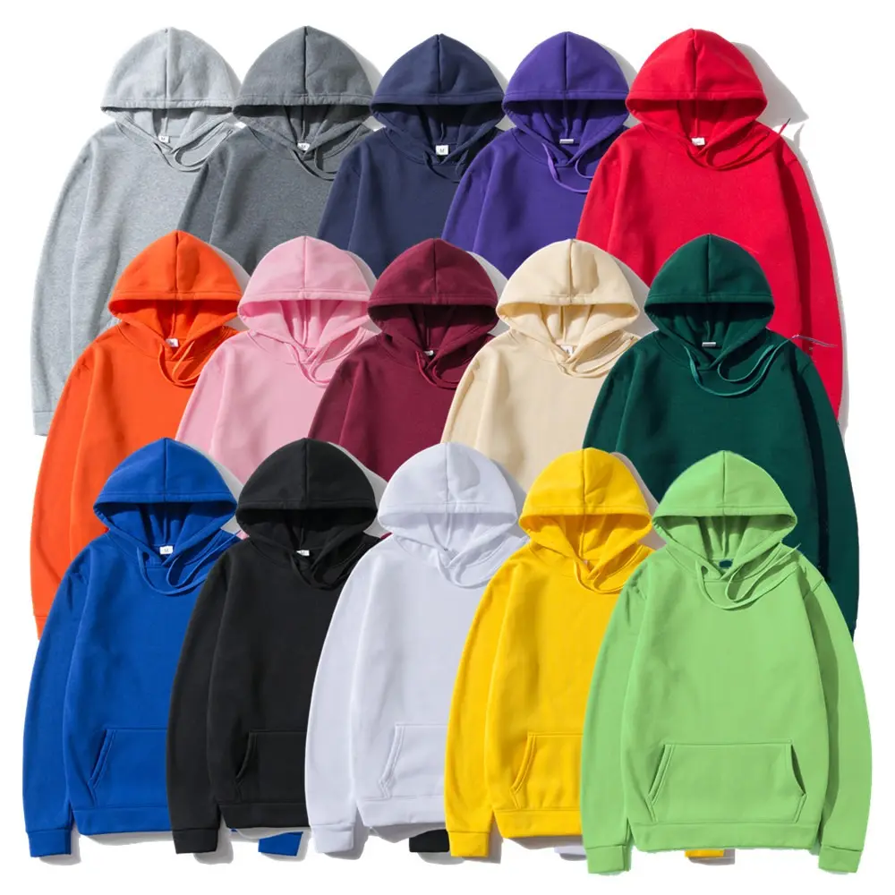 Custom Logo 280gsm High Quality Plain White Hoodies Oversized Drop Shoulder Blank Fleece Pullover Hoodies For Men Custom
