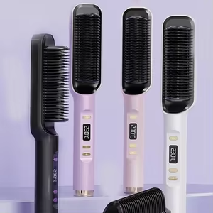 Hot Comb <strong>Hair</strong> <strong>Straightener</strong> with LED Display USB Power Source Negative Ion for Outdoor Use Household <strong>Ceramic</strong> Featuring Electric - Product Image 1