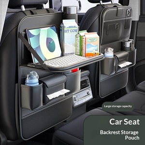 Organisateur universel pour dossier de siège de <span class=keywords><strong>voiture</strong></span>, sac suspendu avec étagère avant/arrière et petite table intégrée, <span class=keywords><strong>gadget</strong></span> pour <span class=keywords><strong>voiture</strong></span>, sans matériau - Product Image 2