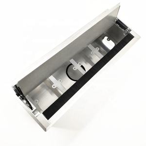 Boîte de passage de câbles pour bureau à double ouverture, en alliage d'aluminium, avec prise murale / Bureau - Product Image 3