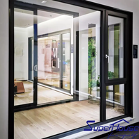 Ventanas Grandes de Aluminio de Piso a Techo con Vista Panorámica, Estilo de Ventana Panorámica Extra Grande de Vidrio Fijo