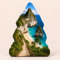 Magnete per Frigorifero Panoramico di Nusa Penida Indonesia, Souvenir 3D in MDF Stratificato, Regalo di Viaggio per Rivenditori Turistici