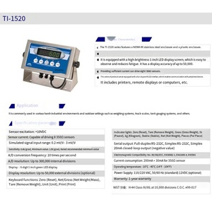 VEIDT Weighing para el Instrumento de Visualización de Control TI-1520 de Transcell - Básculas para Tanques de Materiales TI-1520 VEIDT Weighing para Transcell - Product Image 2