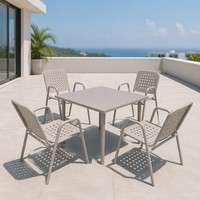 Patio Bistro Chaises Empilables Balcon Terrasse Imperméable Chaise de Salle à Manger Plastique pour Événements ou Restaurant Café Meubles