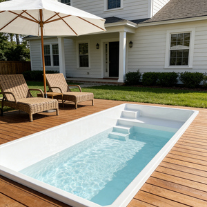 Piscina de FRP para Niños y Adultos, para Instalar en el Suelo, Resistente a los Rayos UV, Ecológica, Duradera, de Forma Rectangular, Fácil de Instalar, 10 mm de Grosor - Product Image 3