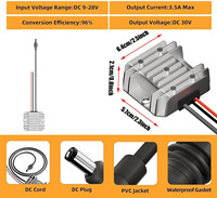 Convertisseur élévateur de tension DC Starlink Mini 12V/24V vers 30V 3.5A, régulateur, amplificateur de tension, transformateur d'alimentation, câble 3M, prise mâle DC