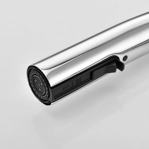 Chrome Modern Design Pull-Down Kitchen <strong>Faucet</strong> High Arch Gooseneck with Adjustable Spray Deck Mounted in Stainless Steel - Product Image 2