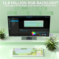 Good-Looking AULA F3099 Tri-Mode Wireless Gaming Keyboard Media Knob Number Pad RGB Backlit Quiet Typing for Office Laptop/PC