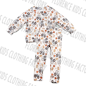 DH OEM yeni tasarım yumuşak bambu mavi çizgili mor yıldız desenleri rahat uzun kollu bebek giyim setleri Boy için - Product Image 5