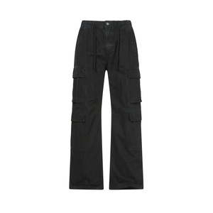 Pantalones <span class=keywords><strong>Cargo</strong></span> Vintage <span class=keywords><strong>Beige</strong></span> Transpirables y Ecológicos con Estampado Lavado para <span class=keywords><strong>Mujer</strong></span>, Cintura Media, Pierna Ancha Holgada, Multibolsillos, Estilo Y2K Streetwear - Product Image 1