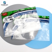 Sacs d'emballage personnalisés en plastique souple pour leurres de pêche, avec fermeture éclair transparente à trois côtés, pour appâts souples