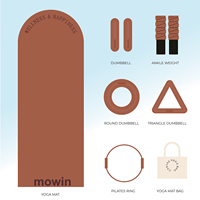 Mowin 2026 Nouveau Design Kit d'Accessoires de Pilates avec Poids de Cheville, Haltère en Silicone pour Fitness et Gym, Vente en Gros pour le Pilates