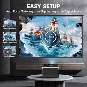 Proyector de Cine en Casa OEM LED 4K con Protección Ocular, Altavoces Duales Hi-Fi Portátiles, WiFi 5G, Android 9, para Interiores/Exteriores - Product Image 3