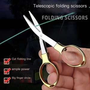 Viagem portátil Mini Tesouras Pesca Oito Tesouras Tesoura Dobrável De Aço Inoxidável para Papel String Craft Shred - Product Image 6