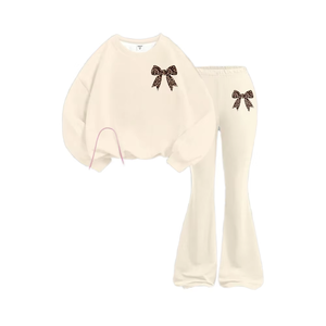 Custom <span class=keywords><strong>per</strong></span> la crema bianco nero 2 pezzi di <span class=keywords><strong>abbigliamento</strong></span> Set <span class=keywords><strong>per</strong></span> le <span class=keywords><strong>giovani</strong></span> ragazze allentate leopardo felpa felpa lettera <span class=keywords><strong>per</strong></span> l'autunno/inverno all'aperto - Product Image 1