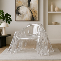 JingYue chaise élégante en résine transparente de luxe personnalisée meubles fabriqués à la main pour espaces commerciaux hôtels salons