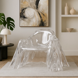 Jingyue เก้าอี้เรซินหรูหราโปร่งใสออกแบบได้ตามต้องการเฟอร์นิเจอร์งานฝีมือสำหรับพื้นที่เชิงพาณิชย์โรงแรมห้องนั่งเล่น - Product Image 2