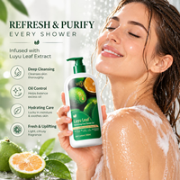 Gel Douche Purifiant et Hydratant OEM aux Feuilles de Pomelo Vert, Contrôle du Sébum, Soin Corporel, Marque Privée