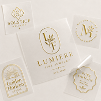 Étiquettes autocollantes personnalisées avec logo imprimé, écologiques, en PVC imperméable, avec estampage à chaud doré, transfert UV, pour verres, emballages alimentaires et de boissons