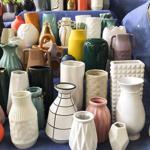 सस्ती कीमत आधुनिक सजावटी भ्रूण डिजाइन गार्डन लिविंग रूम हाथीरी सफेद बड़े फूल बड vase - Product Image 4